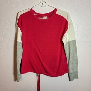 No Boundaries Red and Gray Colorblock Blouse